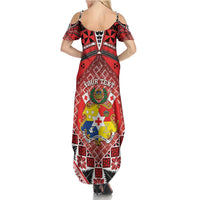 Personalised Tonga Constitution Day Family Matching Summer Maxi Dress and Hawaiian Shirt 150 Years Jubilee - Polynesian Pride