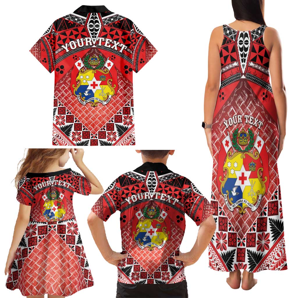 Personalised Tonga Constitution Day Family Matching Tank Maxi Dress and Hawaiian Shirt 150 Years Jubilee - Polynesian Pride