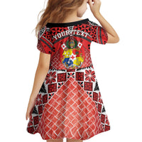 Personalised Tonga Constitution Day Kid Short Sleeve Dress 150 Years Jubilee - Polynesian Pride