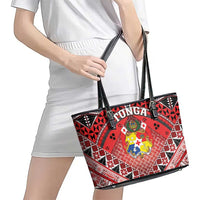 Tonga Constitution Day Leather Tote Bag 150 Years Jubilee - Polynesian Pride