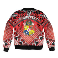 Personalised Tonga Constitution Day Sleeve Zip Bomber Jacket 150 Years Jubilee - Polynesian Pride