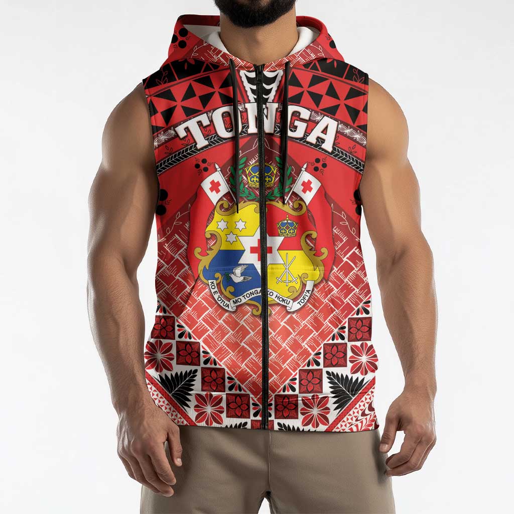 Personalised Tonga Constitution Day Sleeveless Zip Hoodie 150 Years Jubilee - Polynesian Pride