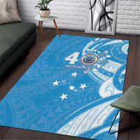 FSM Micronesia Area Rug 40th Independence Anniversary LT05 Blue - Polynesian Pride