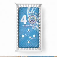 FSM Micronesia Baby Bed Cover 40th Independence Anniversary LT05 28 × 52 in Blue - Polynesian Pride