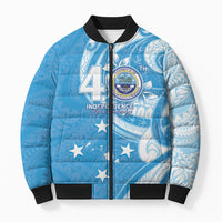 FSM Micronesia Bomber Puffer Jacket 40th Independence Anniversary LT05 Unisex Blue - Polynesian Pride