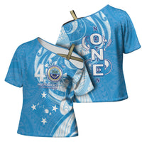 FSM Micronesia Cross Shoulder Shirt 40th Independence Anniversary LT05 - Polynesian Pride