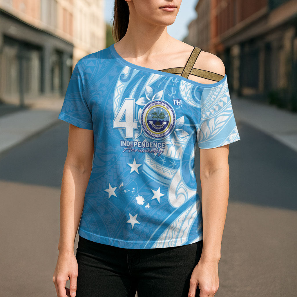 FSM Micronesia Cross Shoulder Shirt 40th Independence Anniversary LT05 - Polynesian Pride