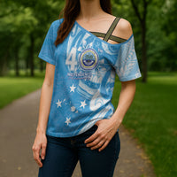 FSM Micronesia Cross Shoulder Shirt 40th Independence Anniversary LT05 - Polynesian Pride