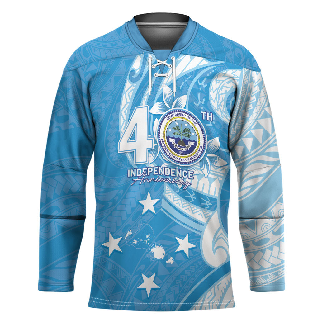 FSM Micronesia Hockey Jersey 40th Independence Anniversary LT05 Unisex Blue - Polynesian Pride
