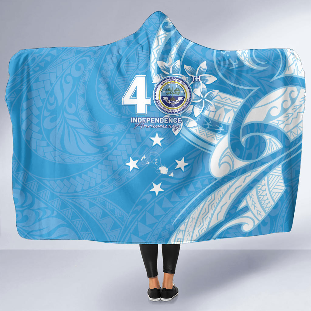 FSM Micronesia Hooded Blanket 40th Independence Anniversary LT05 One Size Blue - Polynesian Pride