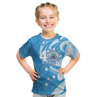 FSM Micronesia Kid T Shirt 40th Independence Anniversary LT05 Blue - Polynesian Pride