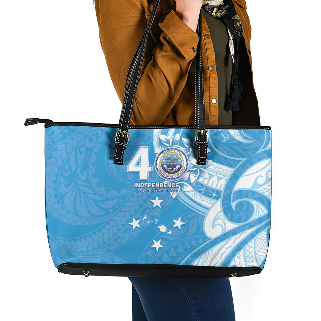 FSM Micronesia Leather Tote Bag 40th Independence Anniversary LT05 - Polynesian Pride