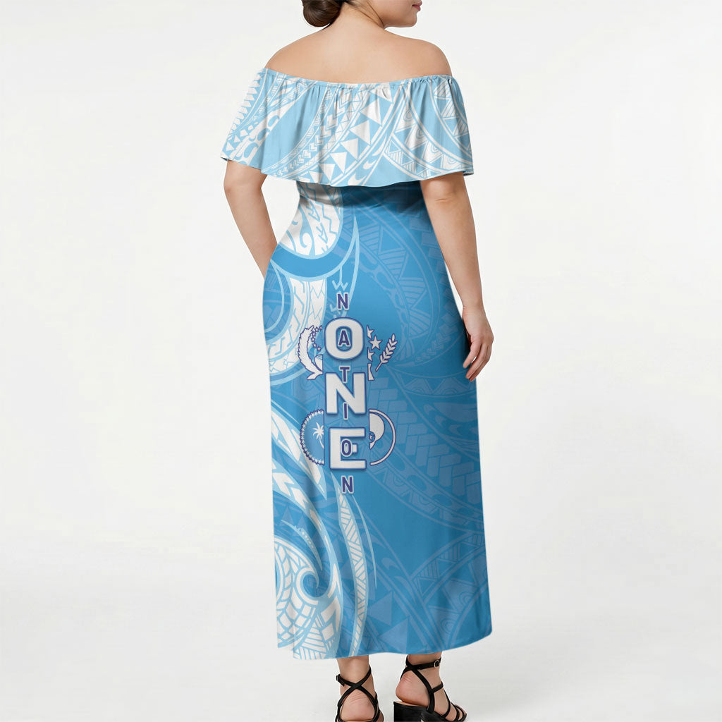 FSM Micronesia Off Shoulder Maxi Dress 40th Independence Anniversary LT05 - Polynesian Pride