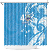 FSM Micronesia Shower Curtain 40th Independence Anniversary LT05 Blue - Polynesian Pride