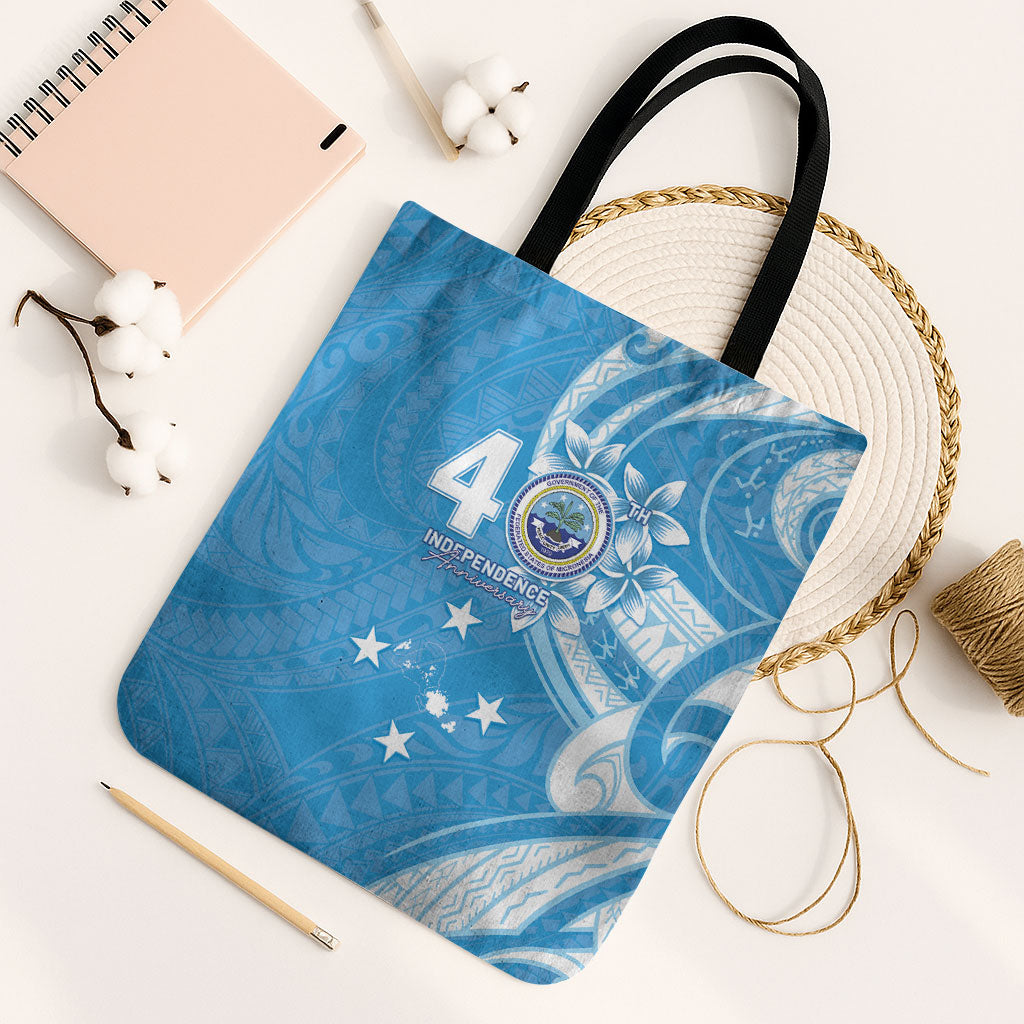 FSM Micronesia Tote Bag 40th Independence Anniversary LT05 Black Strap One Size Blue - Polynesian Pride
