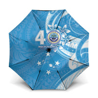 FSM Micronesia Umbrella 40th Independence Anniversary LT05 One Size Folded 11.42 inch Opened Diameter 37.4 inch Blue - Polynesian Pride
