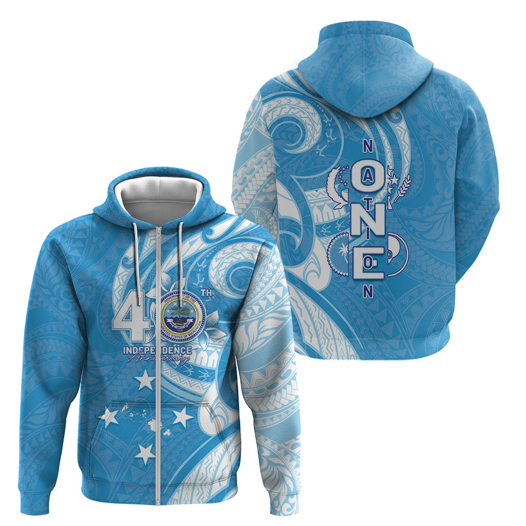 FSM Micronesia Zip Hoodie 40th Independence Anniversary LT05 - Polynesian Pride