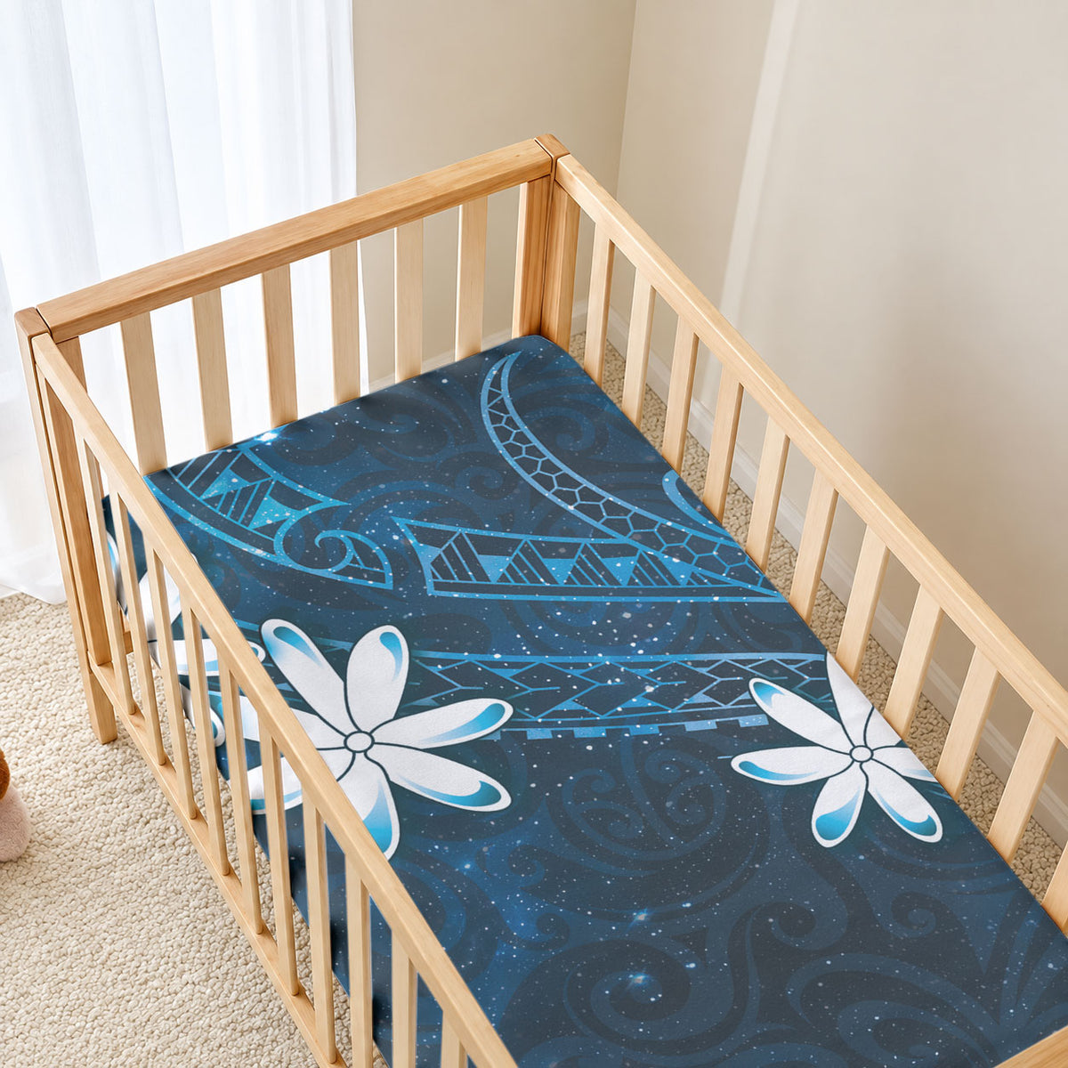Tahiti Matarii Baby Bed Cover Tahitian Spring Blue Galaxy LT05 - Polynesian Pride