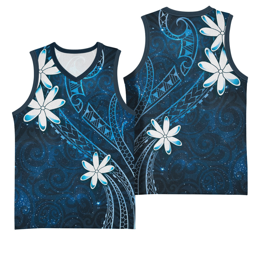 Tahiti Matarii Basketball Jersey Tahitian Spring Blue Galaxy LT05 - Polynesian Pride