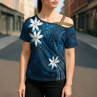 Tahiti Matarii Cross Shoulder Shirt Tahitian Spring Blue Galaxy LT05 - Polynesian Pride