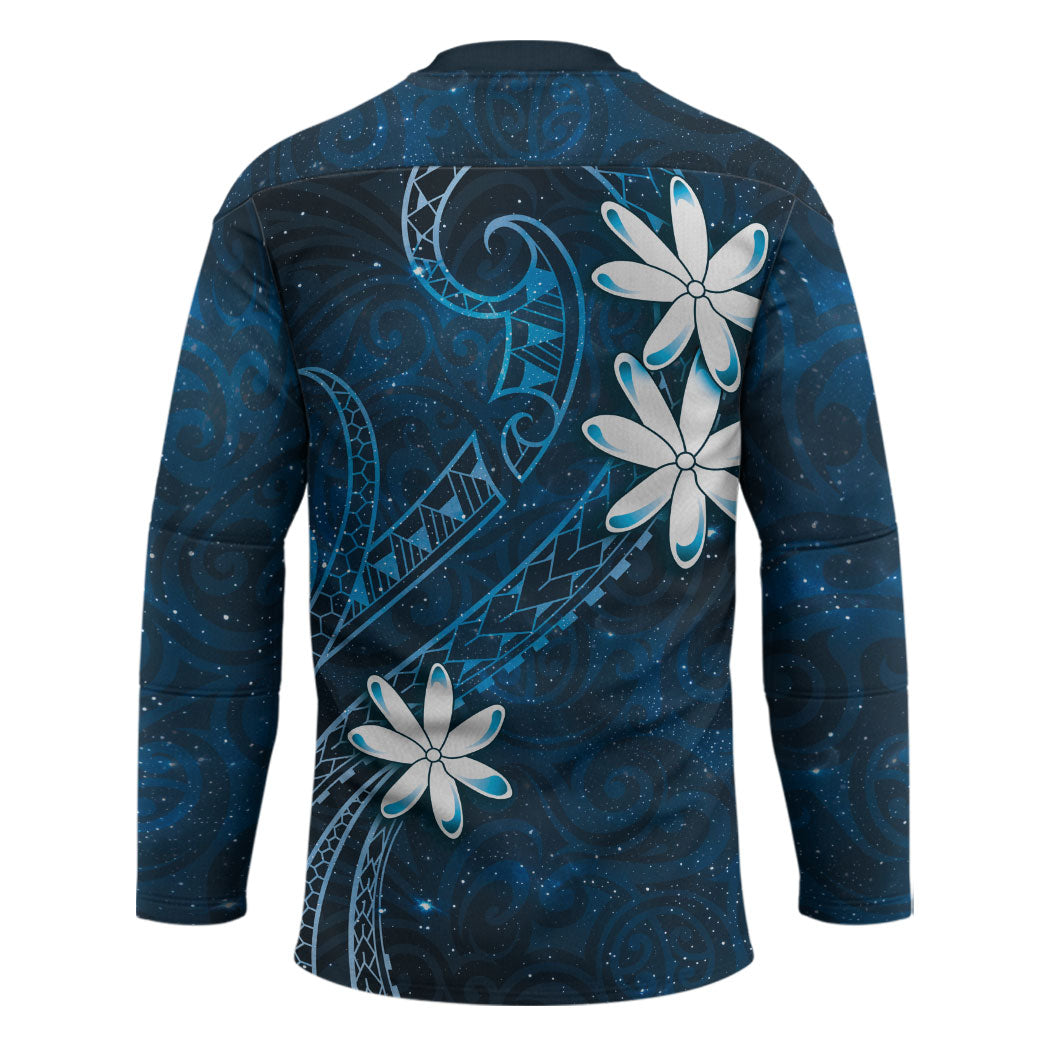 Tahiti Matarii Hockey Jersey Tahitian Spring Blue Galaxy LT05 - Polynesian Pride