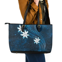 Tahiti Matarii Leather Tote Bag Tahitian Spring Blue Galaxy LT05 - Polynesian Pride