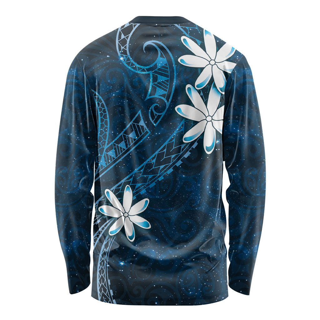 Tahiti Matarii Long Sleeve Shirt Tahitian Spring Blue Galaxy LT05 - Polynesian Pride