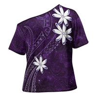 Tahiti Matarii Cross Shoulder Shirt Tahitian Spring Purple Galaxy LT05 - Polynesian Pride