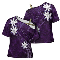 Tahiti Matarii Cross Shoulder Shirt Tahitian Spring Purple Galaxy LT05 - Polynesian Pride