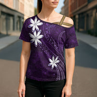 Tahiti Matarii Cross Shoulder Shirt Tahitian Spring Purple Galaxy LT05 - Polynesian Pride