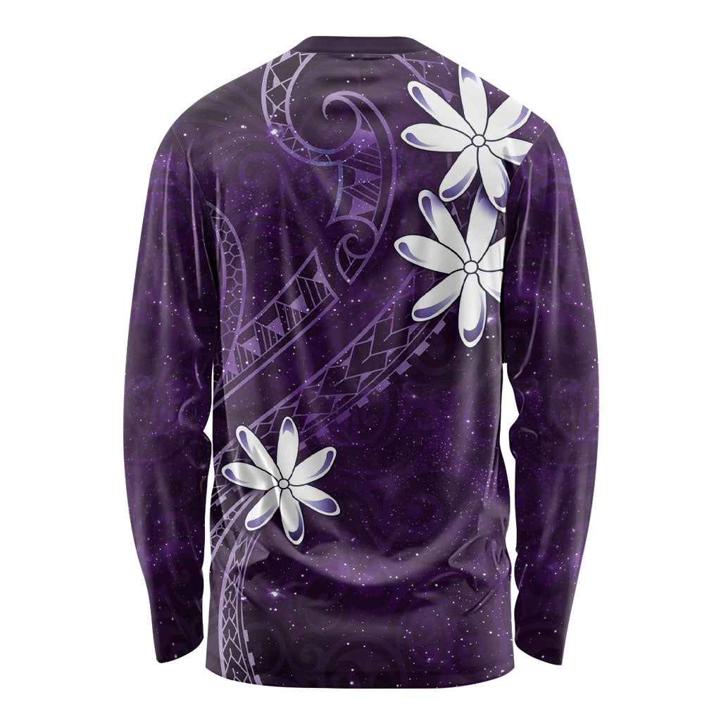 Tahiti Matarii Long Sleeve Shirt Tahitian Spring Purple Galaxy LT05 - Polynesian Pride