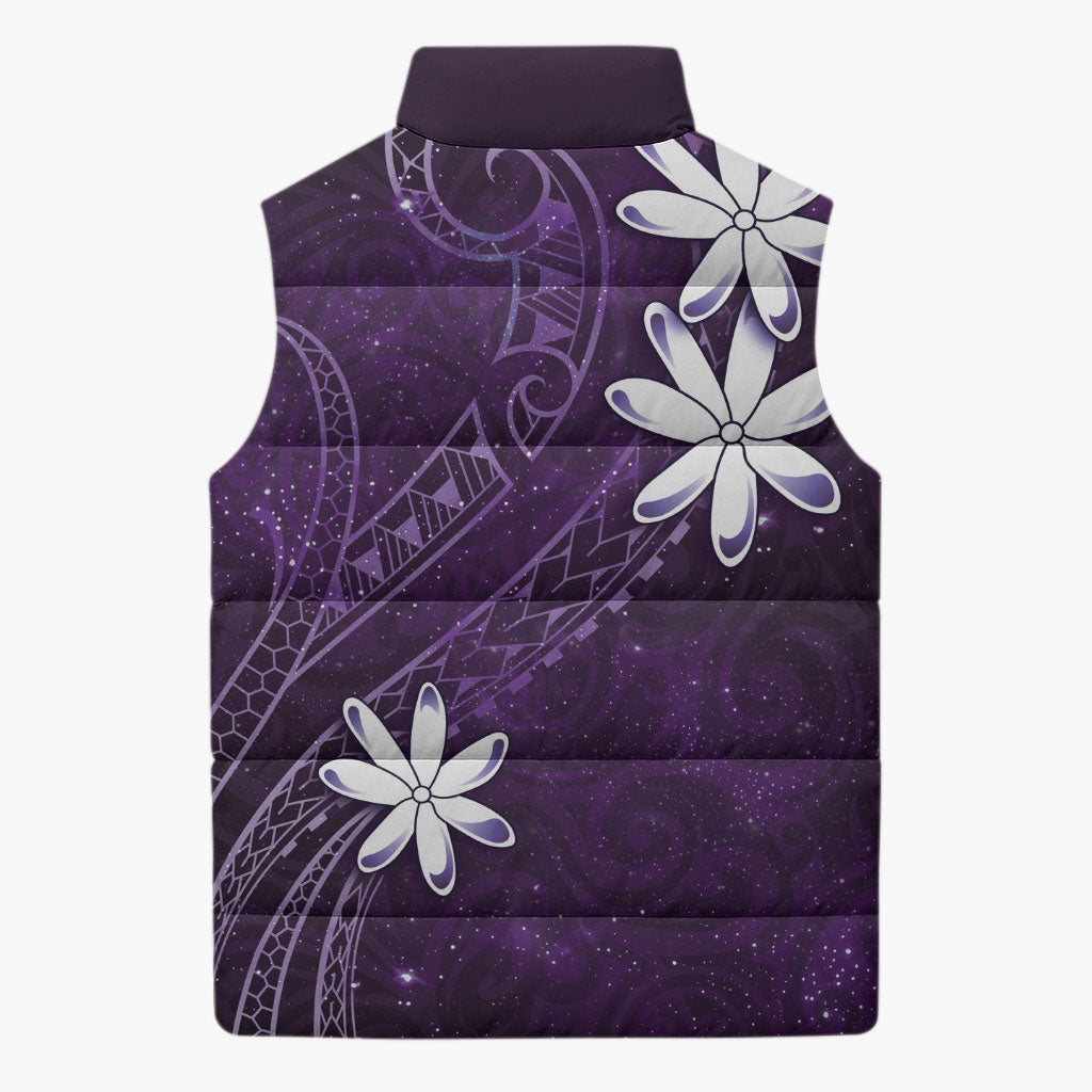Tahiti Matarii Sleeveless Puffer Jacket Tahitian Spring Purple Galaxy LT05 - Polynesian Pride