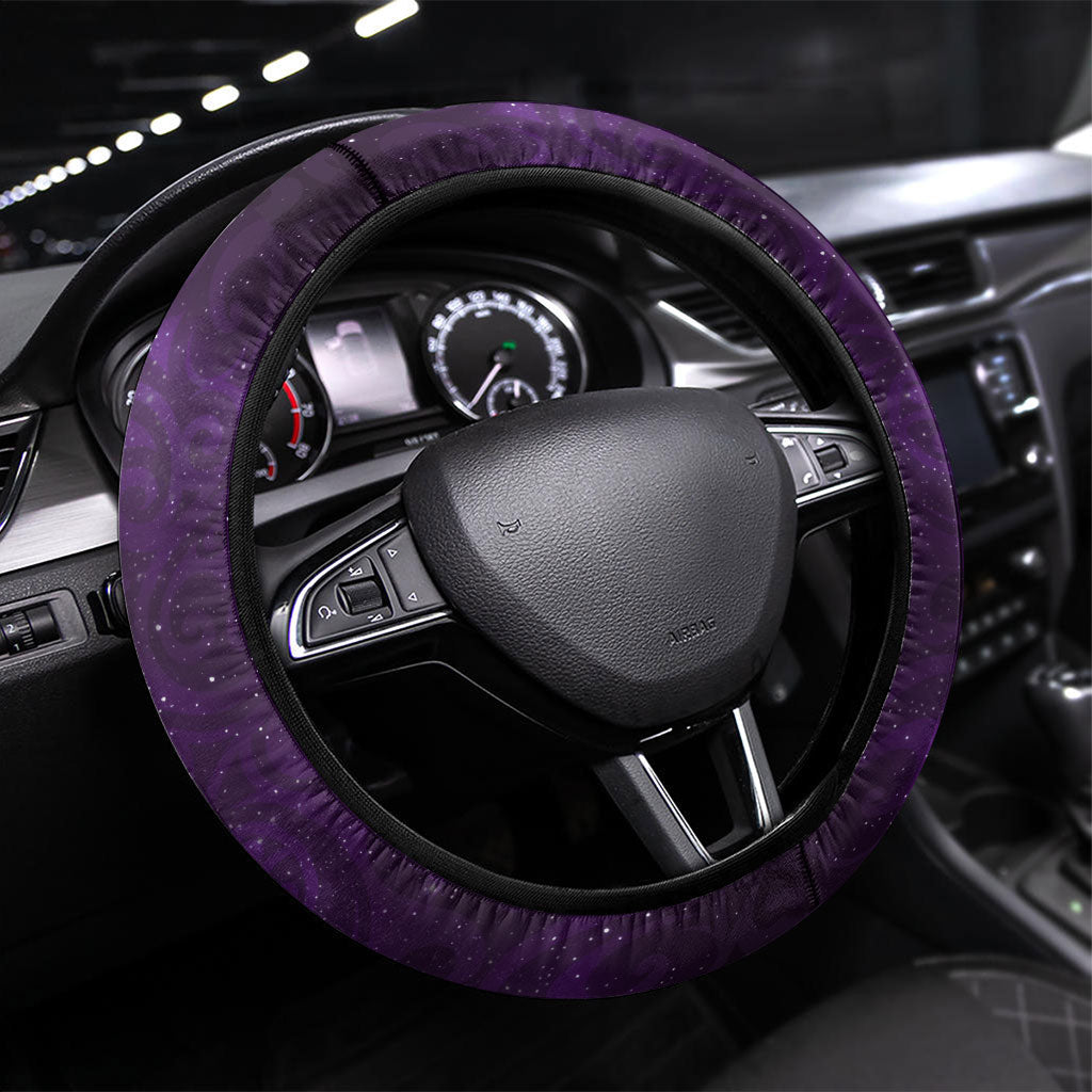 Tahiti Matarii Steering Wheel Cover Tahitian Spring Purple Galaxy LT05 Universal Fit Purple - Polynesian Pride