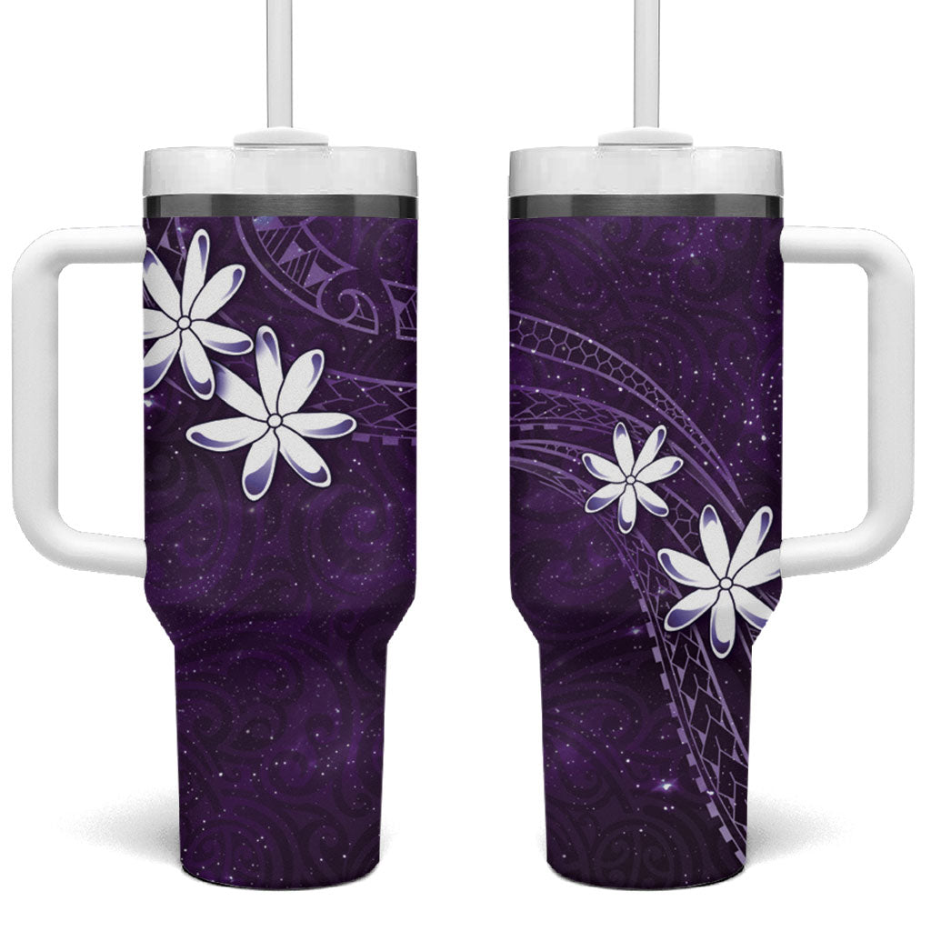 Tahiti Matarii Tumbler With Handle Tahitian Spring Purple Galaxy LT05 One Size: 40 oz Purple - Polynesian Pride