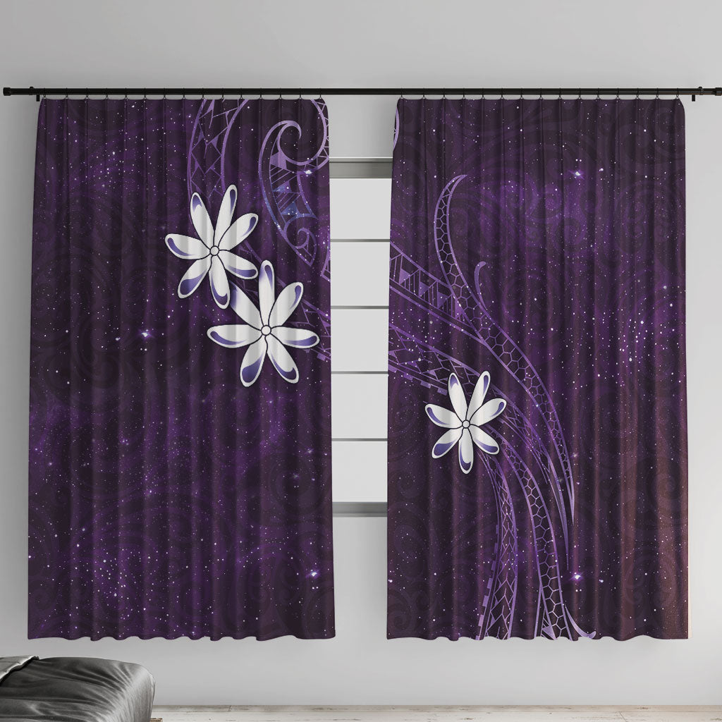 Tahiti Matarii Window Curtain Tahitian Spring Purple Galaxy LT05 With Hooks Purple - Polynesian Pride