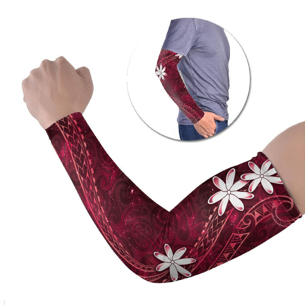 Tahiti Matarii Arm Sleeves Tahitian Spring Red Galaxy LT05 Set of 2 Red - Polynesian Pride