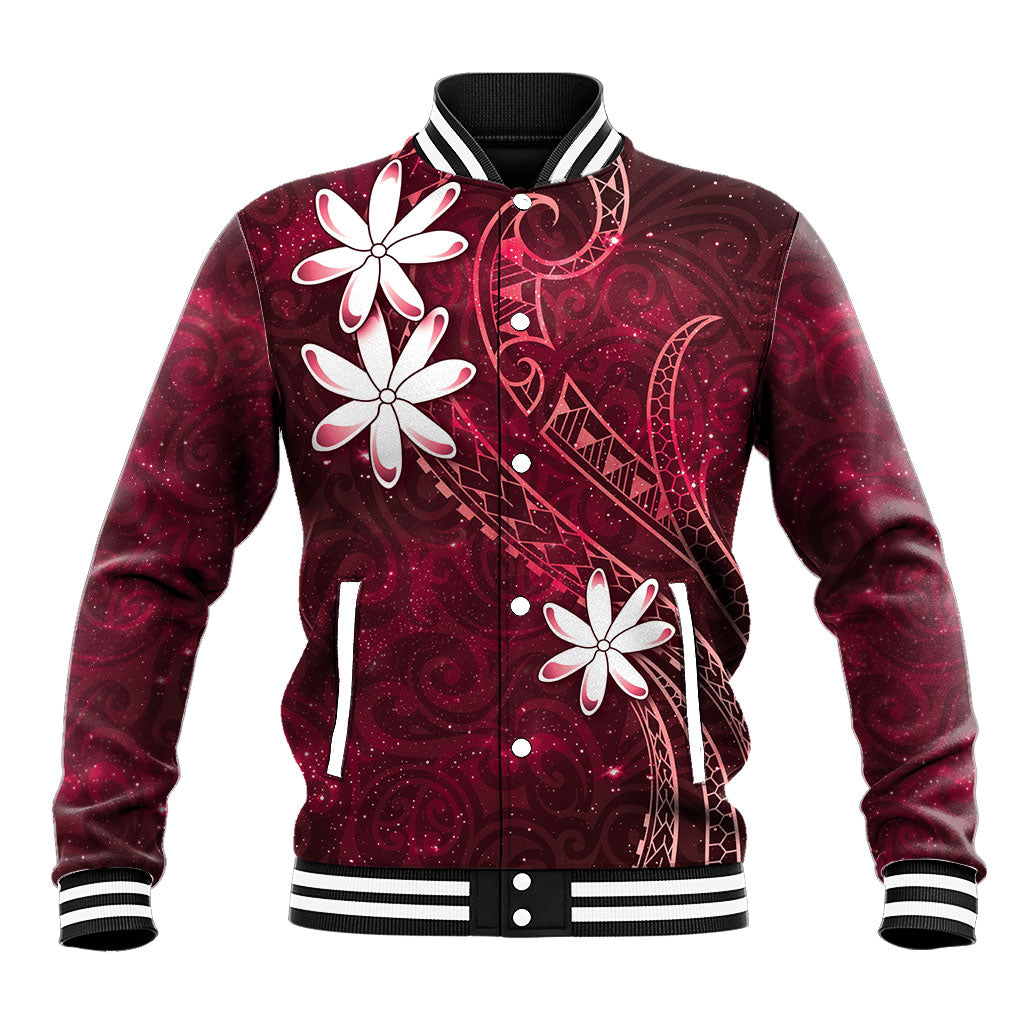 Tahiti Matarii Baseball Jacket Tahitian Spring Red Galaxy LT05 Unisex Red - Polynesian Pride