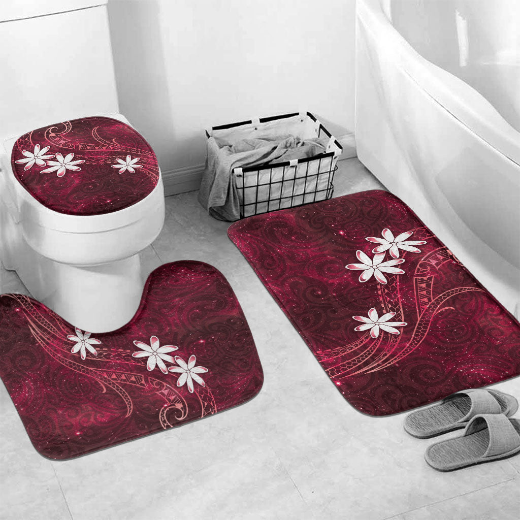 Tahiti Matarii Bathroom Set Tahitian Spring Red Galaxy LT05 Mat Set Only (3 pcs) One Size Red - Polynesian Pride