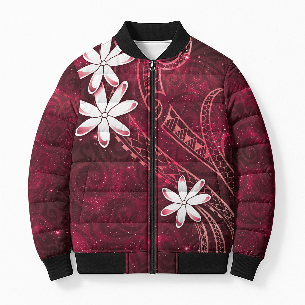 Tahiti Matarii Bomber Puffer Jacket Tahitian Spring Red Galaxy LT05 Unisex Red - Polynesian Pride