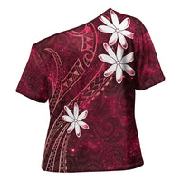 Tahiti Matarii Cross Shoulder Shirt Tahitian Spring Red Galaxy LT05 - Polynesian Pride