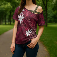 Tahiti Matarii Cross Shoulder Shirt Tahitian Spring Red Galaxy LT05 - Polynesian Pride