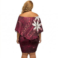 Tahiti Matarii Off Shoulder Short Dress Tahitian Spring Red Galaxy LT05 - Polynesian Pride
