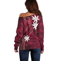 Tahiti Matarii Off Shoulder Sweater Tahitian Spring Red Galaxy LT05 - Polynesian Pride