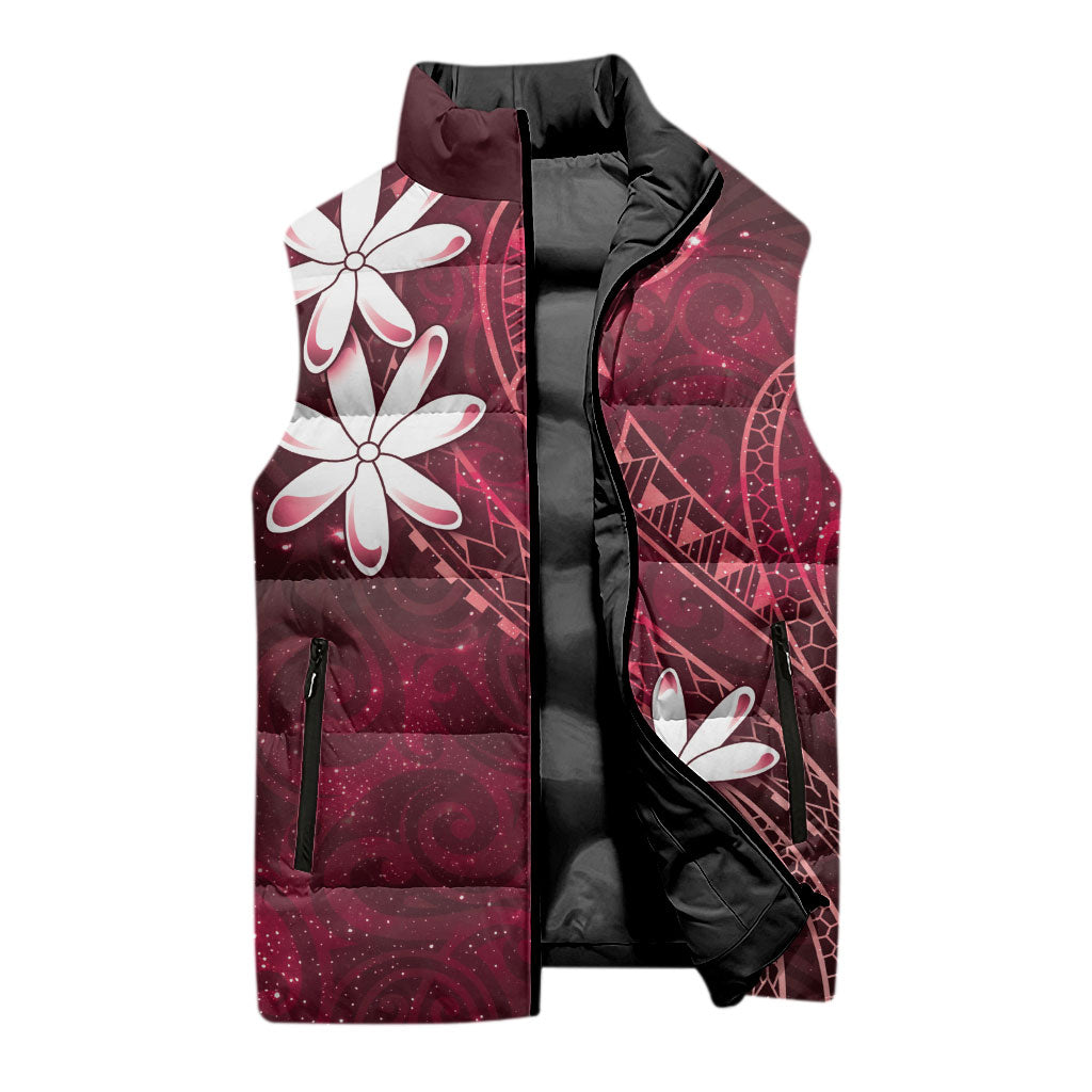 Tahiti Matarii Sleeveless Puffer Jacket Tahitian Spring Red Galaxy LT05 - Polynesian Pride