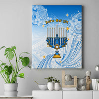 Polynesia Hanukkah Festival Canvas Wall Art With Menorah Polynesian Style LT05 Blue - Polynesian Pride