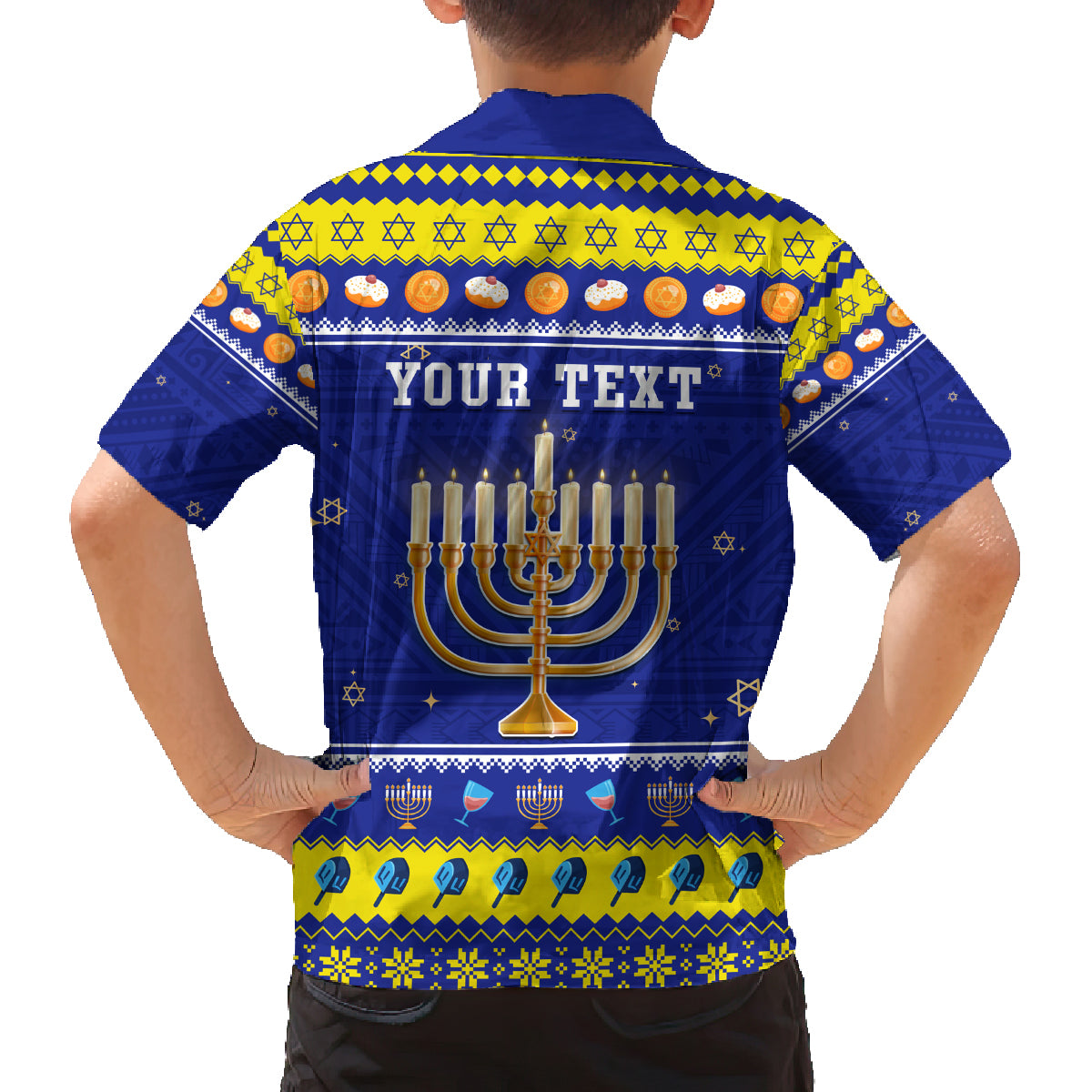 Personalised Polynesia Christmukkah Family Matching Summer Maxi Dress and Hawaiian Shirt Menorah With Polynesian Tribal Pattern LT05 - Polynesian Pride