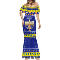 Personalised Polynesia Christmukkah Mermaid Dress Menorah With Polynesian Tribal Pattern LT05 - Polynesian Pride