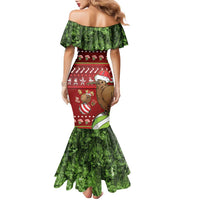 New Zealand Kiwi Christmas Family Matching Mermaid Dress and Hawaiian Shirt Paua Shell Glitter Green LT05 - Polynesian Pride