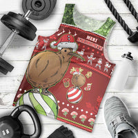 New Zealand Kiwi Christmas Men Tank Top Paua Shell Glitter Green