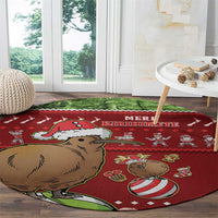 New Zealand Kiwi Christmas Round Carpet Paua Shell Glitter Green LT05 - Polynesian Pride